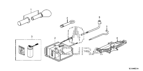 2019 TLX TECH+AA-SPEC,RED 4 DOOR 9AT PUNCTURE REPAIR KIT - TOOLS diagram 2019 TLX TECH+AA-SPEC,RED 4 DOOR 9AT PUNCTURE REPAIR KIT - TOOLS diagram