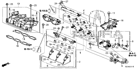 2019 TLX TECH+AA-SPEC,AWD,19,R 4 DOOR 9AT FUEL INJECTOR (2) diagram 2019 TLX TECH+AA-SPEC,AWD,19,R 4 DOOR 9AT FUEL INJECTOR (2) diagram