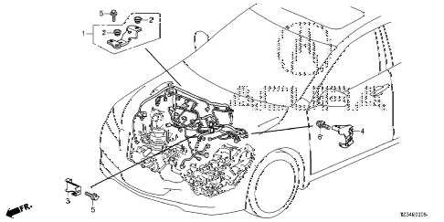 2018 TLX 24BASEL4 4 DOOR DCT ENGINE WIRE HARNESS STAY (1) diagram