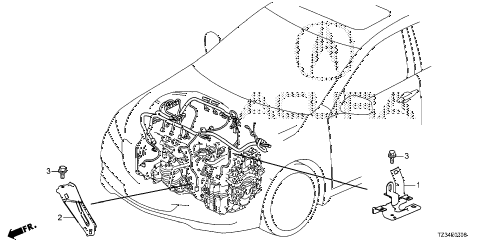 2018 TLX TECH+AA-SPEC,AWD,19IN 4 DOOR 9AT ENGINE WIRE HARNESS STAY (2) diagram