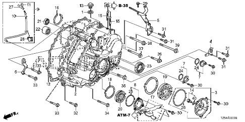2015 MDX TECHENTERTAINMENT 5 DOOR 6AT AT TRANSMISSION CASE (6AT) diagram