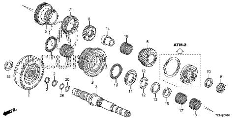 2014 MDX TECHENTERTAINMENT 5 DOOR 6AT AT THIRD SHAFT - CLUTCH (4TH) (6AT) diagram 2014 MDX TECHENTERTAINMENT 5 DOOR 6AT AT THIRD SHAFT - CLUTCH (4TH) (6AT) diagram