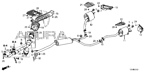 2020 MDX TECHHYBRID,AWD,7P 5 DOOR DCT EXHAUST PIPE - MUFFLER (3.0L) diagram 2020 MDX TECHHYBRID,AWD,7P 5 DOOR DCT EXHAUST PIPE - MUFFLER (3.0L) diagram