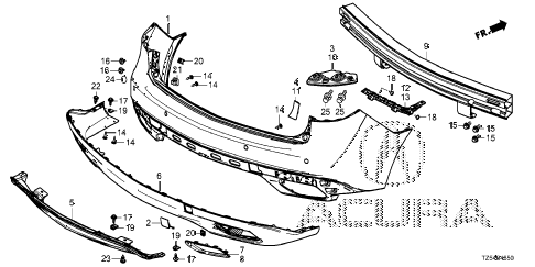 2016 MDX TECHAWP 5 DOOR 9AT REAR BUMPER (1) diagram 2016 MDX TECHAWP 5 DOOR 9AT REAR BUMPER (1) diagram