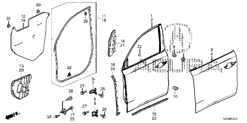 2019 MDX ADVSH-AWD/ENT 5 DOOR 9AT FRONT DOOR PANELS diagram 2019 MDX ADVSH-AWD/ENT 5 DOOR 9AT FRONT DOOR PANELS diagram