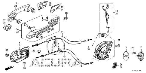 2019 MDX ADVSH-AWD/ENT 5 DOOR 9AT REAR DOOR LOCKS - OUTER HANDLE diagram 2019 MDX ADVSH-AWD/ENT 5 DOOR 9AT REAR DOOR LOCKS - OUTER HANDLE diagram
