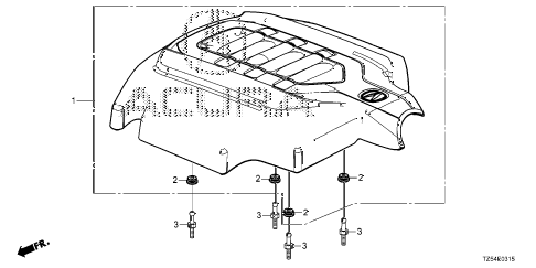 2016 MDX TECHAWP 5 DOOR 9AT ENGINE COVER (3.5L) diagram
