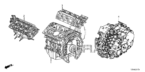 2014 MDX BASESH-AWD 5 DOOR 6AT ENGINE ASSY. - TRANSMISSION ASSY. (3.5L) (1) diagram 2014 MDX BASESH-AWD 5 DOOR 6AT ENGINE ASSY. - TRANSMISSION ASSY. (3.5L) (1) diagram