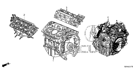2020 MDX TECHSH-AWD,6P,ENT 5 DOOR 9AT ENGINE ASSY. - TRANSMISSION ASSY. (3.5L) (2) diagram
