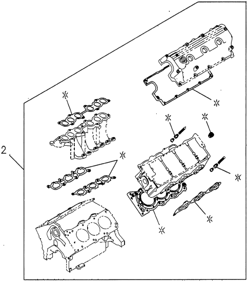 1996 SLX 4LSPREMIUM 4 DOOR 4AT ENGINE GASKET KIT (1) diagram