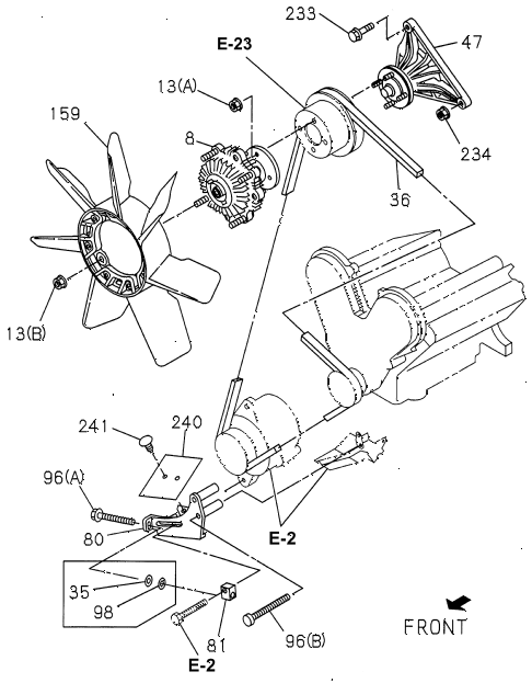 1997 SLX 4LSPREMIUM 4 DOOR 4AT FAN - FAN BELT diagram 1997 SLX 4LSPREMIUM 4 DOOR 4AT FAN - FAN BELT diagram
