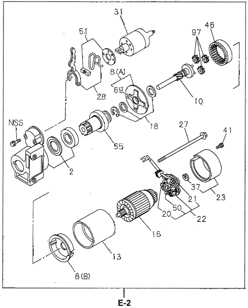 1996 SLX 4LSPREMIUM 4 DOOR 4AT STARTER COMPONENTS diagram 1996 SLX 4LSPREMIUM 4 DOOR 4AT STARTER COMPONENTS diagram