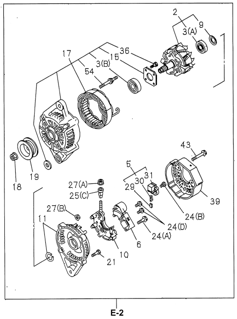 1996 SLX 4LSPREMIUM 4 DOOR 4AT GENERATOR COMPONENTS (12V-60A) diagram 1996 SLX 4LSPREMIUM 4 DOOR 4AT GENERATOR COMPONENTS (12V-60A) diagram