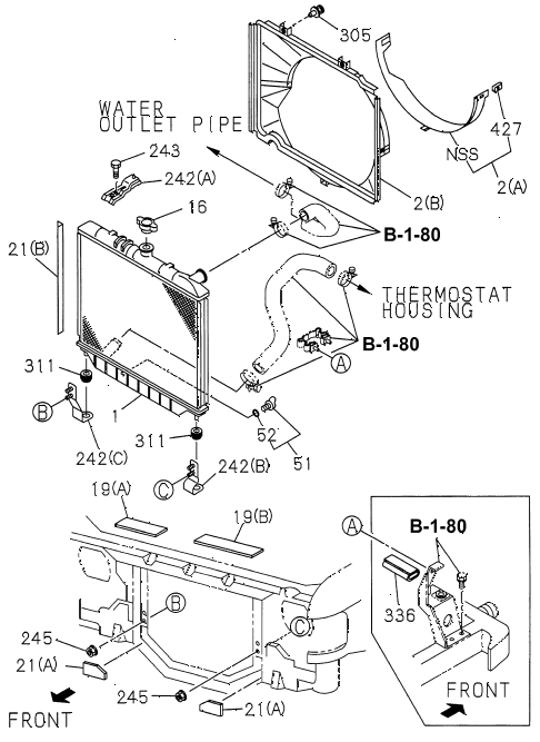 1997 SLX 4LSPREMIUM 4 DOOR 4AT RADIATOR diagram 1997 SLX 4LSPREMIUM 4 DOOR 4AT RADIATOR diagram