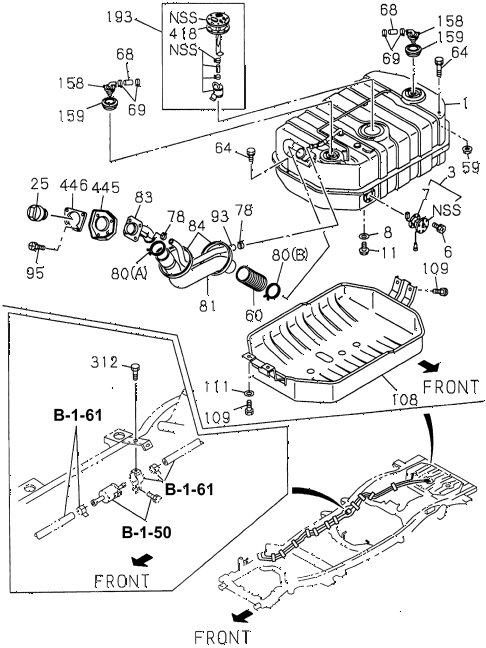 1997 SLX 4LSPREMIUM 4 DOOR 4AT FUEL TANK - PIPE diagram 1997 SLX 4LSPREMIUM 4 DOOR 4AT FUEL TANK - PIPE diagram