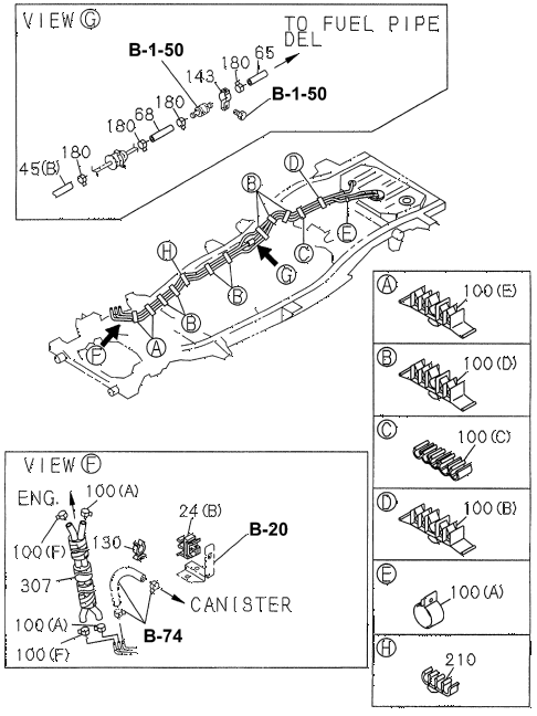 1997 SLX 4LSPREMIUM 4 DOOR 4AT FUEL PIPING - CLIPS (1) diagram 1997 SLX 4LSPREMIUM 4 DOOR 4AT FUEL PIPING - CLIPS (1) diagram
