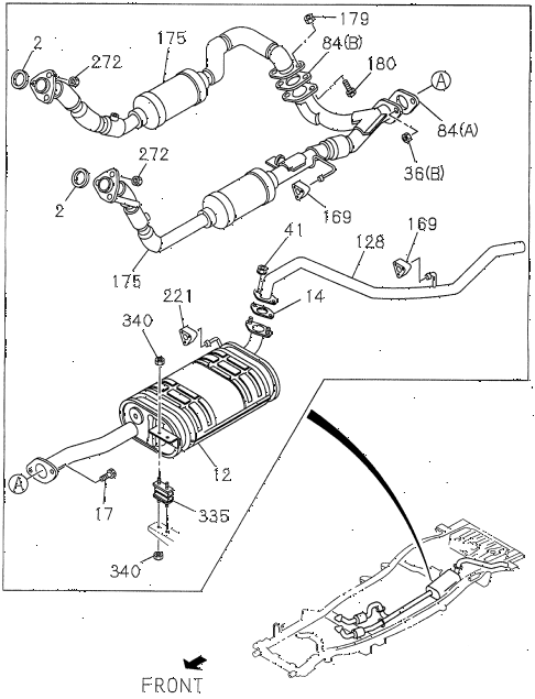 1997 SLX 4LSPREMIUM 4 DOOR 4AT EXHAUST PIPE diagram 1997 SLX 4LSPREMIUM 4 DOOR 4AT EXHAUST PIPE diagram