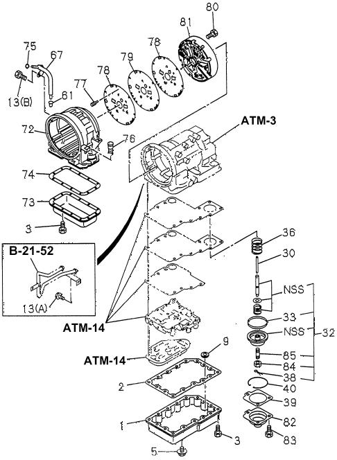 1996 SLX 4LSPREMIUM 4 DOOR 4AT AT OIL PAN - OIL CONTROL diagram