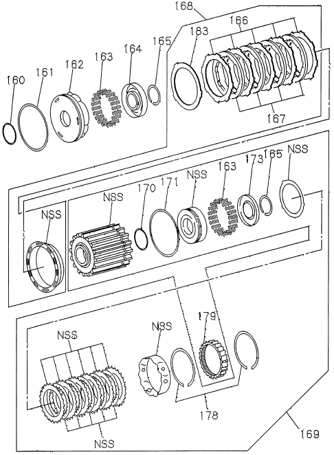 1997 SLX 4XSBASE 4 DOOR 4AT AT LOW AND REVERSE CLUTCH diagram