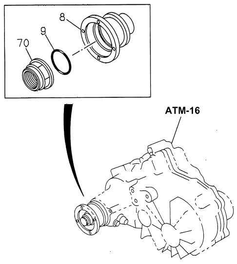 1996 SLX 4LSPREMIUM 4 DOOR 4AT AT TRANSFER GEAR - OUTPUT diagram