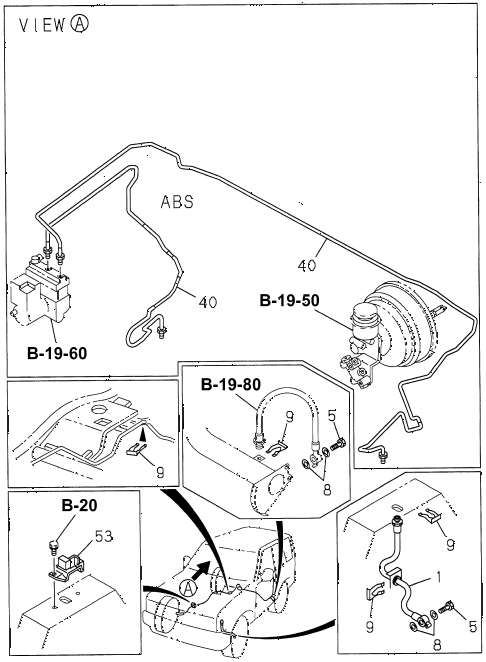 1997 SLX 4LSPREMIUM 4 DOOR 4AT BRAKE LINE (FR.) diagram