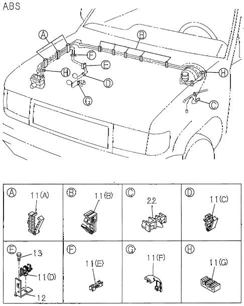 1997 SLX 4LSPREMIUM 4 DOOR 4AT OIL PIPING CLIPS (1) diagram