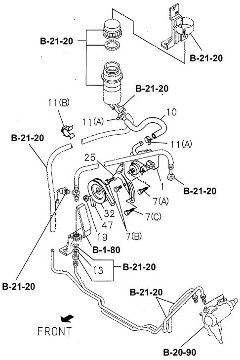 1997 SLX 4LSPREMIUM 4 DOOR 4AT P.S. CONTROL (ENGINE) diagram