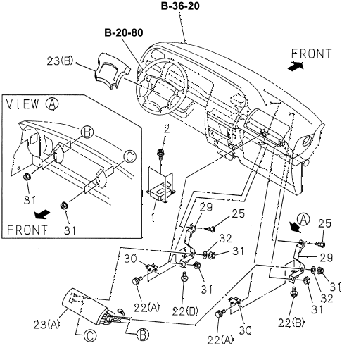 1997 SLX 4LSPREMIUM 4 DOOR 4AT SRS UNIT diagram 1997 SLX 4LSPREMIUM 4 DOOR 4AT SRS UNIT diagram