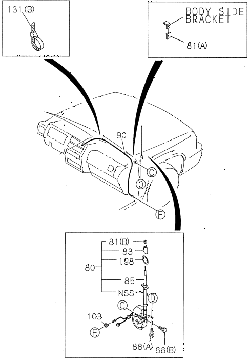 1997 SLX 4LSPREMIUM 4 DOOR 4AT ANTENNA diagram 1997 SLX 4LSPREMIUM 4 DOOR 4AT ANTENNA diagram