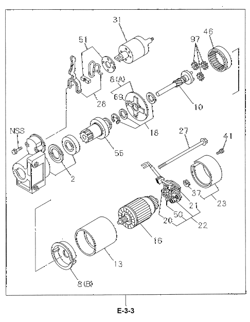 1998 SLX 4LSPREMIUM 4 DOOR 4AT STARTER COMPONENTS diagram 1998 SLX 4LSPREMIUM 4 DOOR 4AT STARTER COMPONENTS diagram