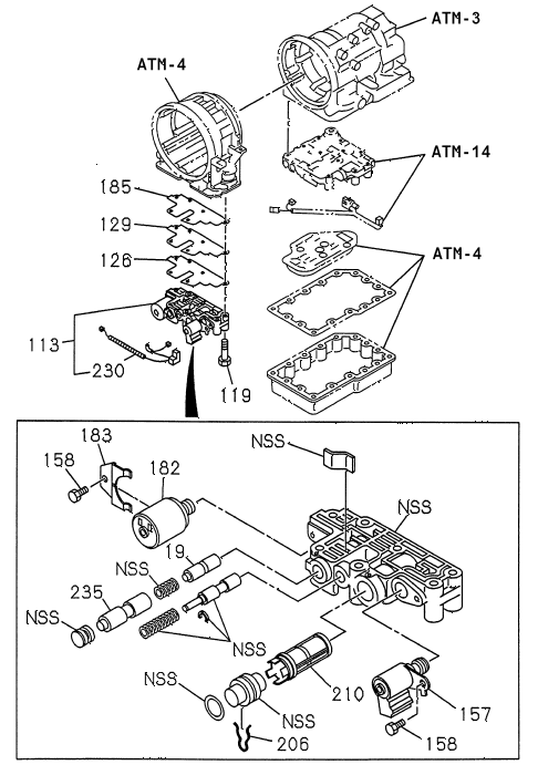 1998 SLX 4LSPREMIUM 4 DOOR 4AT AT TRANSMISSION CONTROL VALVE (UPPER BODY) diagram 1998 SLX 4LSPREMIUM 4 DOOR 4AT AT TRANSMISSION CONTROL VALVE (UPPER BODY) diagram
