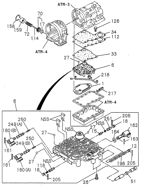 1998 SLX 4LSPREMIUM 4 DOOR 4AT AT TRANSMISSION CONTROL VALVE (LOWER BODY) diagram 1998 SLX 4LSPREMIUM 4 DOOR 4AT AT TRANSMISSION CONTROL VALVE (LOWER BODY) diagram