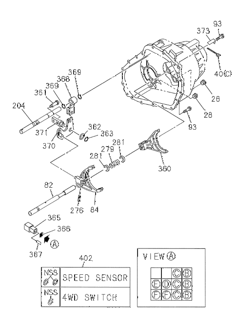 1998 SLX 4LSPREMIUM 4 DOOR 4AT AT SHIFT FORK diagram 1998 SLX 4LSPREMIUM 4 DOOR 4AT AT SHIFT FORK diagram