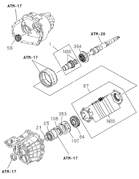 1998 SLX 4LSPREMIUM 4 DOOR 4AT AT TRANSFER GEAR INPUT - IDLE diagram 1998 SLX 4LSPREMIUM 4 DOOR 4AT AT TRANSFER GEAR INPUT - IDLE diagram