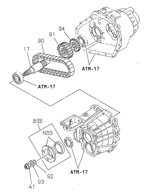 1998 SLX 4LSPREMIUM 4 DOOR 4AT AT TRANSFER GEAR OUTPUT (1) diagram 1998 SLX 4LSPREMIUM 4 DOOR 4AT AT TRANSFER GEAR OUTPUT (1) diagram