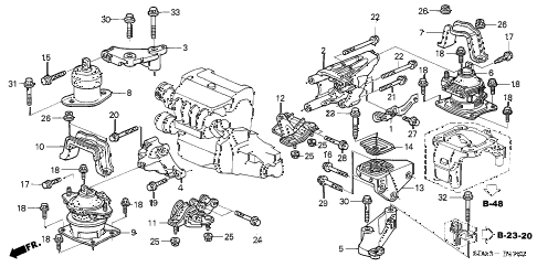 Honda Online 2004 Accord Engine Mounts L4 Mt Parts 2004 Accord Lx 4 Door 5mt Engine Mounts L4 Mt Diagram
