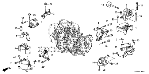 Honda Online 2017 Accord Engine Mounts Parts 2017 Accord Hybrid Plug In 4 Door Cvt Engine Mounts Diagram