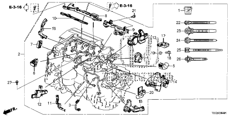 Honda online store : 2017 civic engine wire harness (2.0l) parts