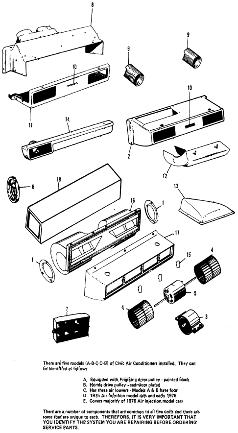 1974 civic **(1200) 2 DOOR 4MT A/C LOUVER-BEZEL diagram 1974 civic **(1200) 2 DOOR 4MT A/C LOUVER-BEZEL diagram