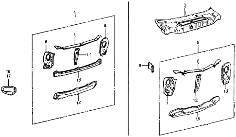1977 civic **(1200) 3 DOOR 4MT BODY STRUCTURE COMPONENTS (1) diagram