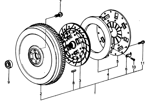 1979 civic **(1200) 2 DOOR 4MT MT CLUTCH - FLYWHEEL diagram 1979 civic **(1200) 2 DOOR 4MT MT CLUTCH - FLYWHEEL diagram