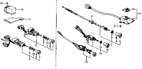 1977 civic **(1500) 3 DOOR HMT SWITCH (1) diagram
