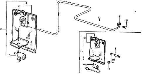1976 civic **(1500) 2 DOOR 4MT WINDSHIELD WASHER diagram
