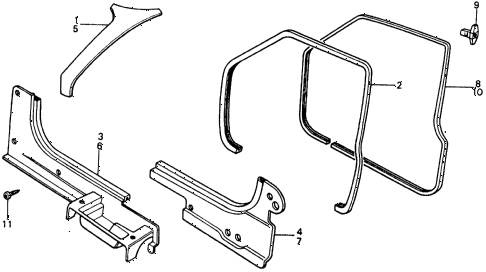 1977 civic **(1500) 3 DOOR HMT DOOR OPENING CHANNEL diagram 1977 civic **(1500) 3 DOOR HMT DOOR OPENING CHANNEL diagram