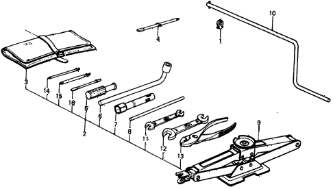 1977 civic **(1500) 3 DOOR HMT TOOLS diagram