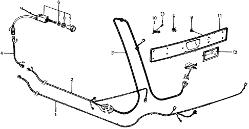 1977 civic **(1500) 2 DOOR 4MT REAR WIPER WIRING HARNESS diagram 1977 civic **(1500) 2 DOOR 4MT REAR WIPER WIRING HARNESS diagram