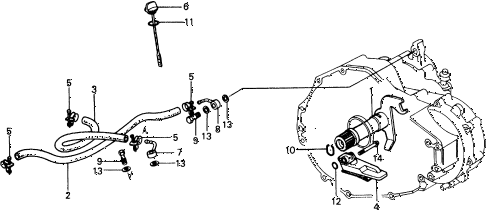 1979 civic ** 3 DOOR HMT HMT OIL COOLER HOSE - OIL STRAINER diagram