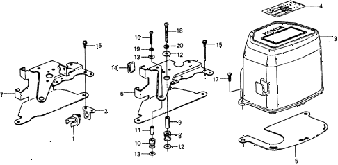 1979 civic ** 5 DOOR 4MT CONTROL VALVE BRACKET diagram