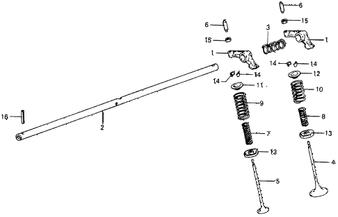 1979 civic ** 5 DOOR 4MT VALVE - ROCKER ARM diagram 1979 civic ** 5 DOOR 4MT VALVE - ROCKER ARM diagram