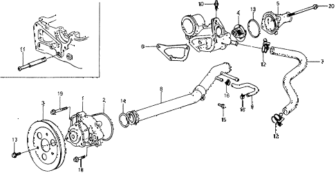 1979 civic ** 5 DOOR 4MT WATER PUMP - THERMOSTAT diagram 1979 civic ** 5 DOOR 4MT WATER PUMP - THERMOSTAT diagram